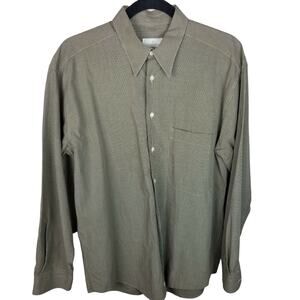 Ermenegildo Zegna Soft Gingham Dress Shirt Size 38 Boardroom Career Work Office